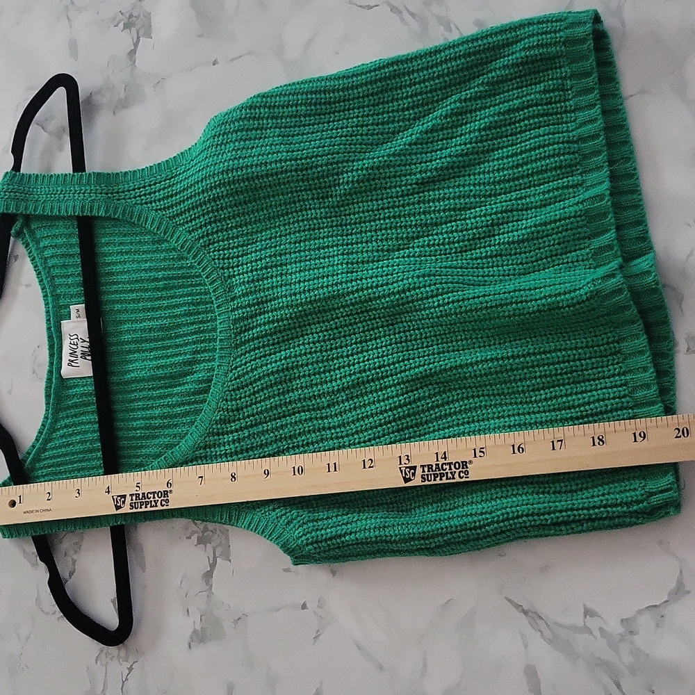 PRINCESS POLLY Emerald Green Knit Sweater Tank Size S/M - Picture 3 of 4
